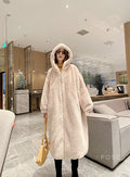 Anai Long Hooded Faux Fur Coat [10V820DA]