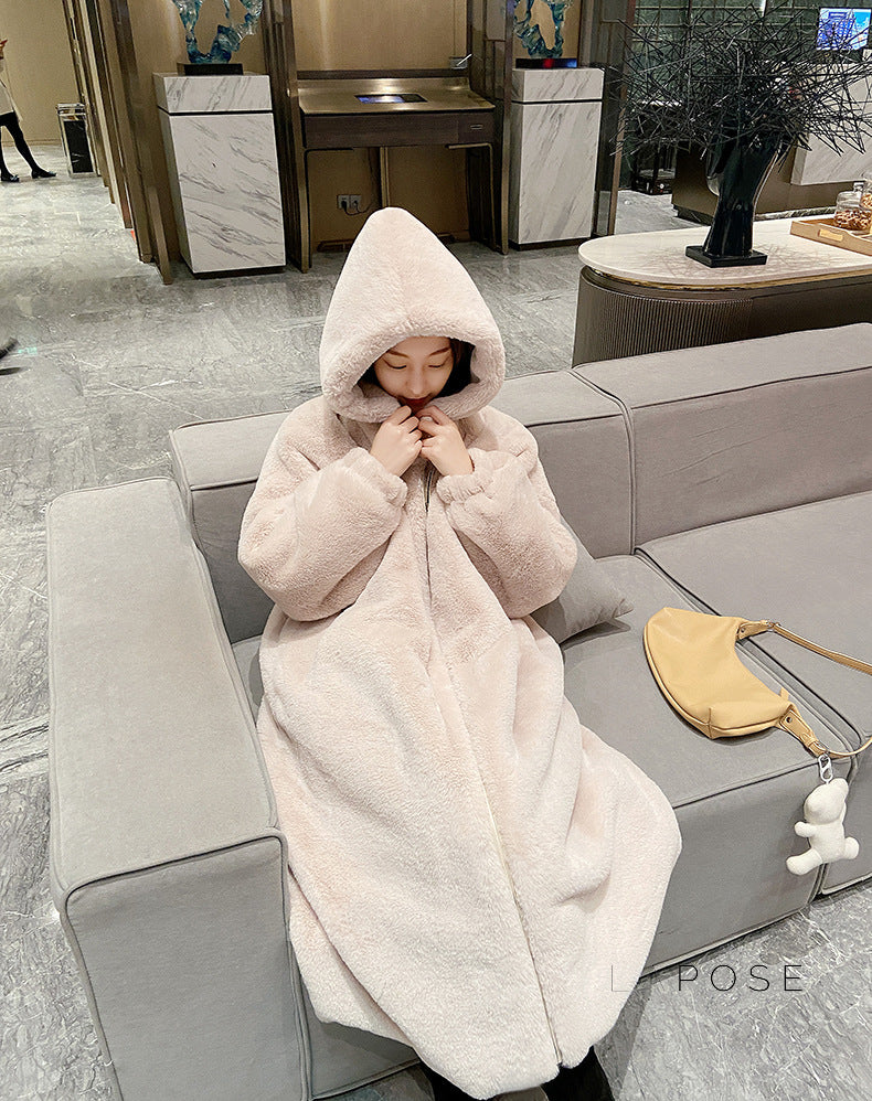 Anai Long Hooded Faux Fur Coat [ZMT0P8J6]