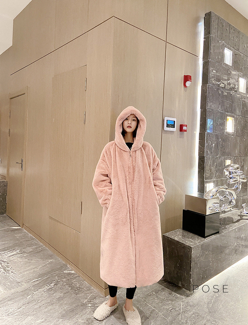 Anai Long Hooded Faux Fur Coat [L7AAC7WN]
