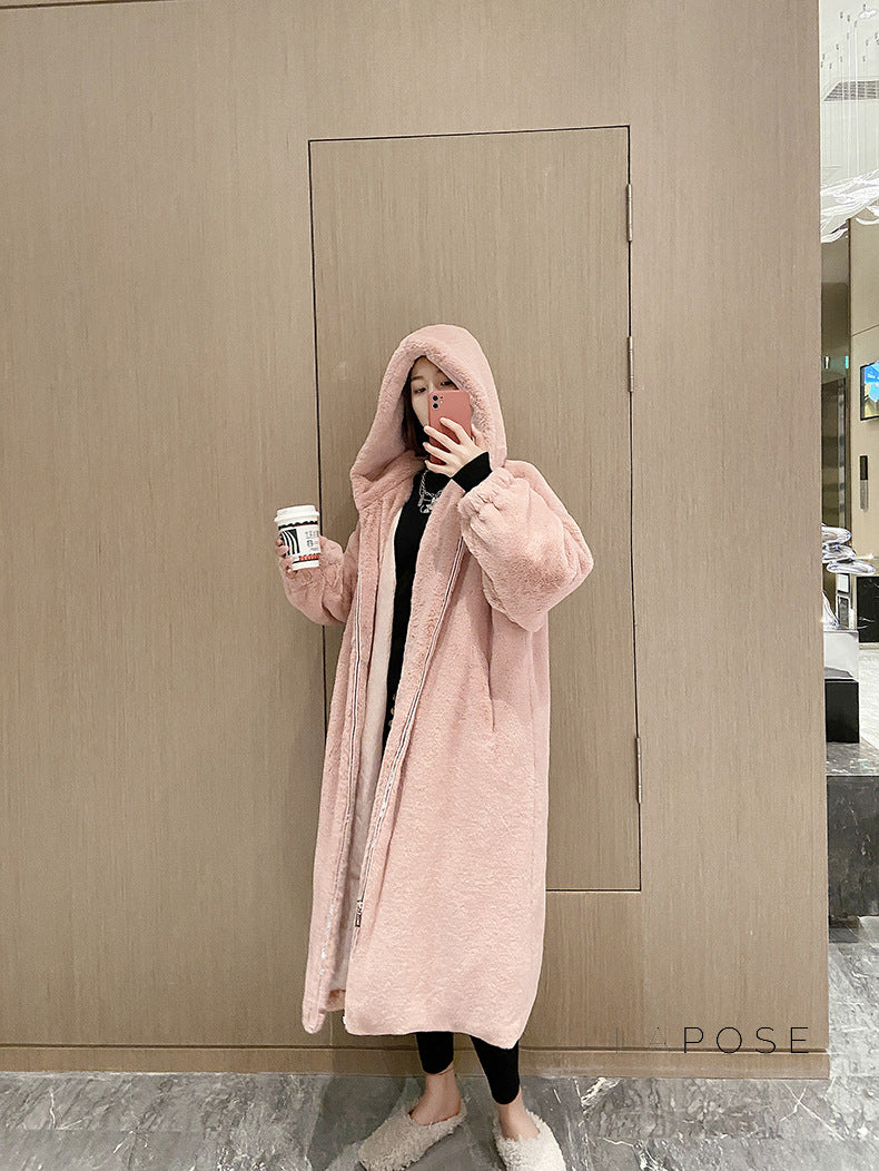 Anai Long Hooded Faux Fur Coat [FI0KWK53]
