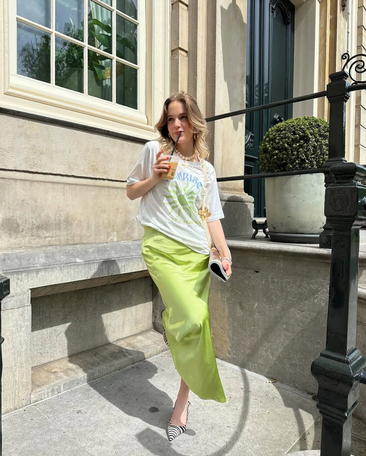 Anaira Sunrise Graphic Oversized Tee