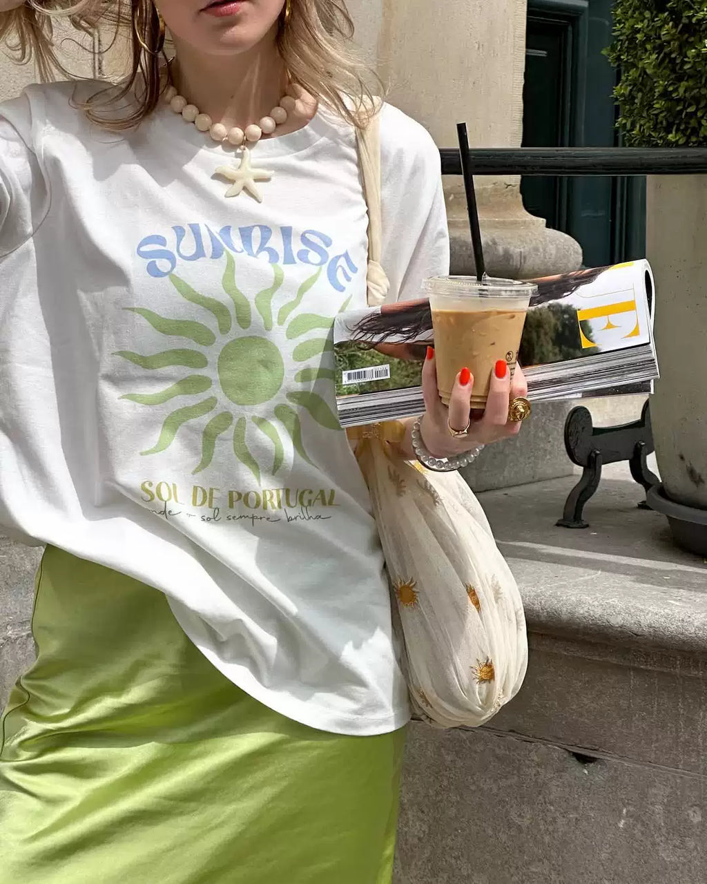 Anaira Sunrise Graphic Oversized Tee