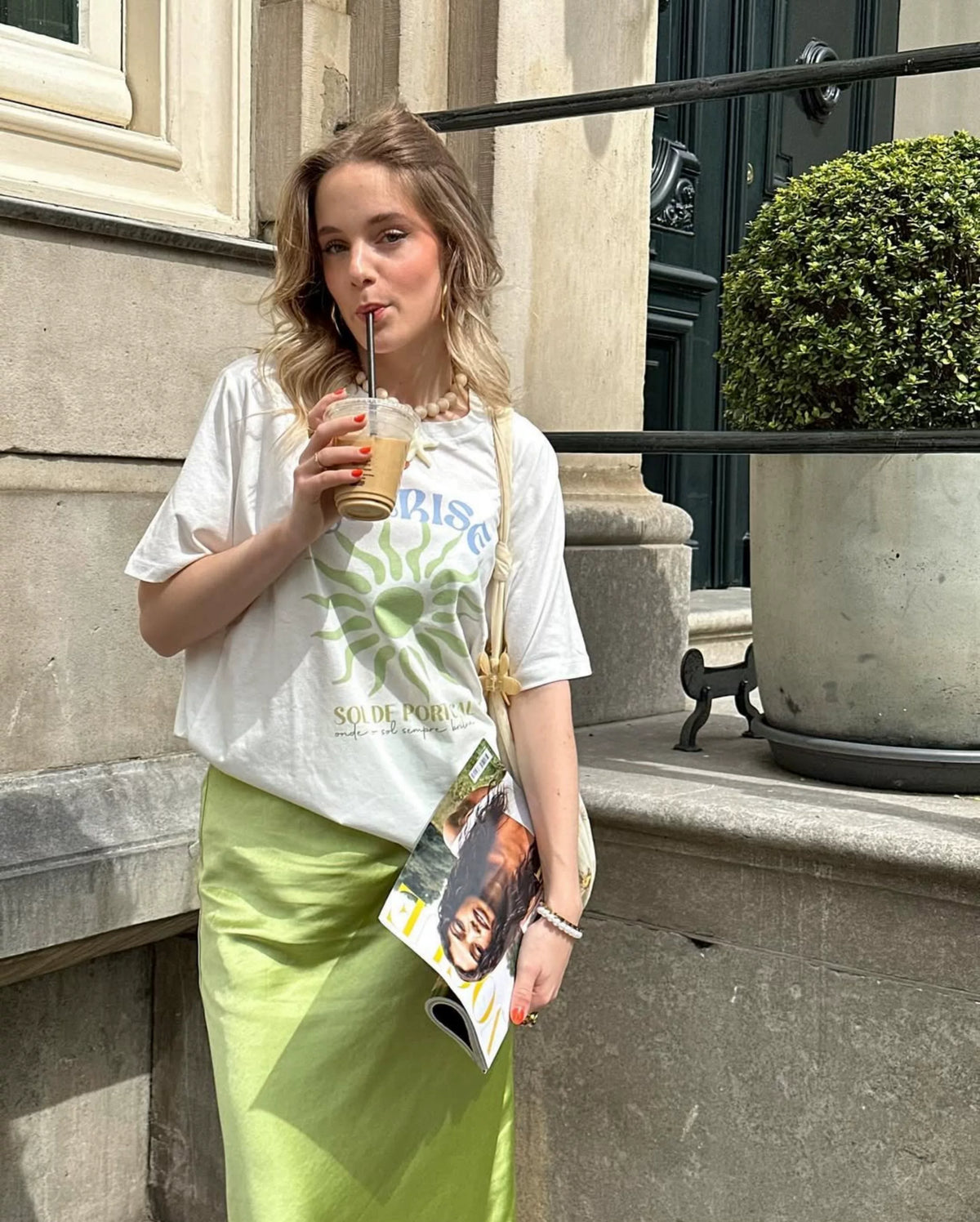 Anaira Sunrise Graphic Oversized Tee
