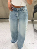 Anaisha Crochet Patch Wide-Leg Jeans [N87O5S2J]