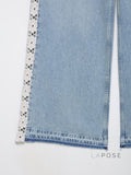 Anaisha Crochet Patch Wide-Leg Jeans [E4LG5014]