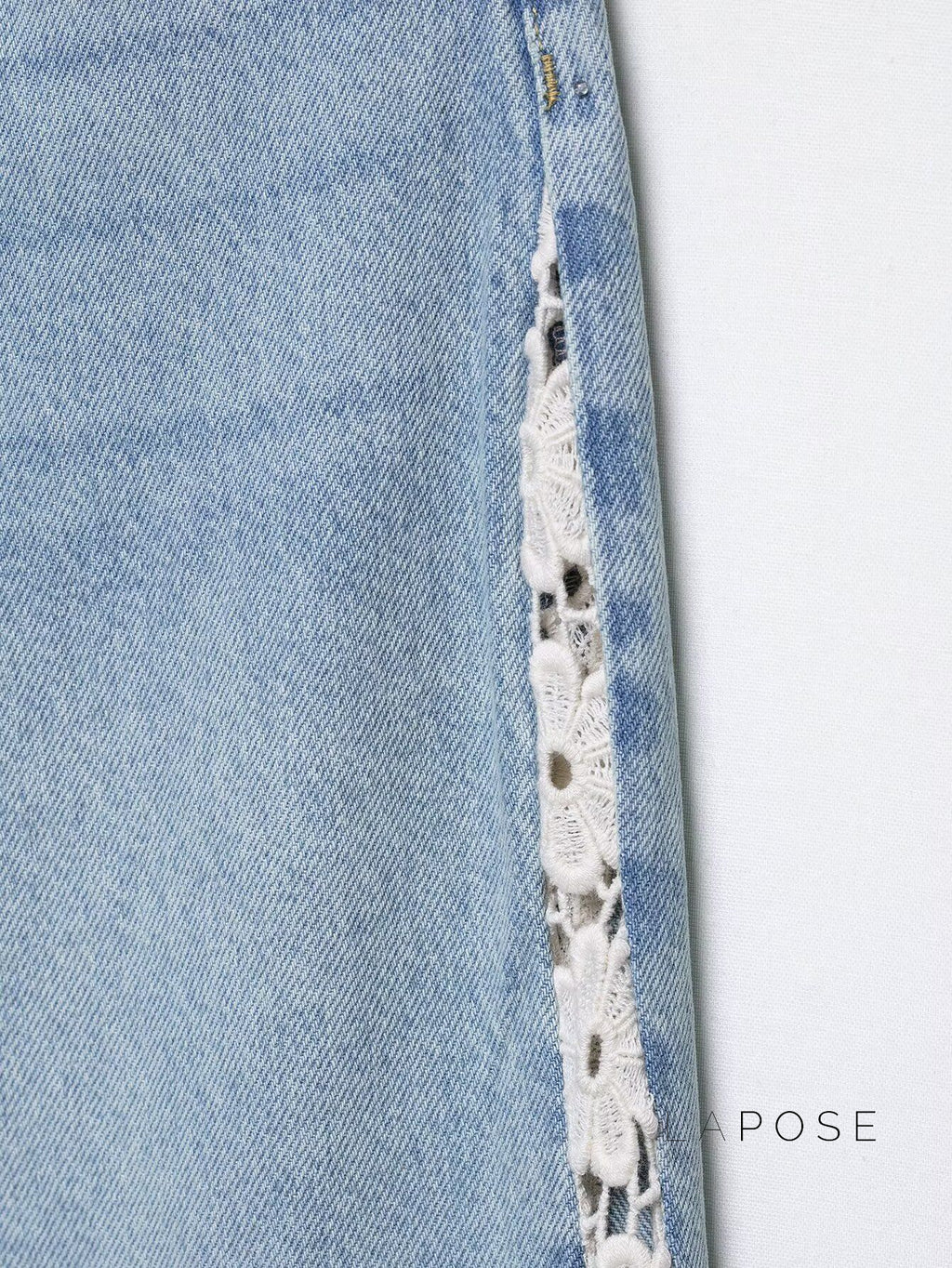 Anaisha Crochet Patch Wide-Leg Jeans [LLP64O28]