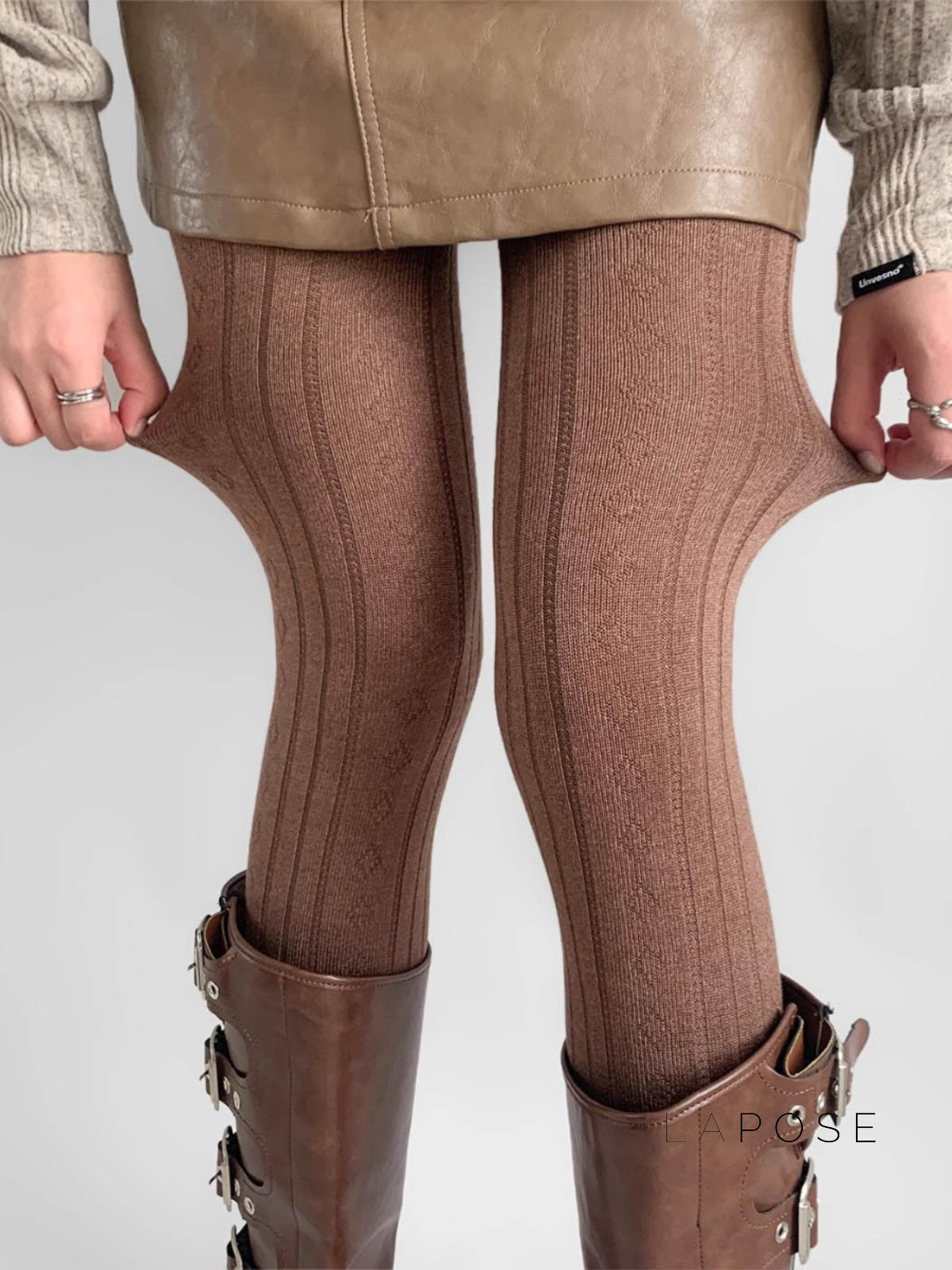 Analee Diamond Patterned Tights [U1WTICS3]