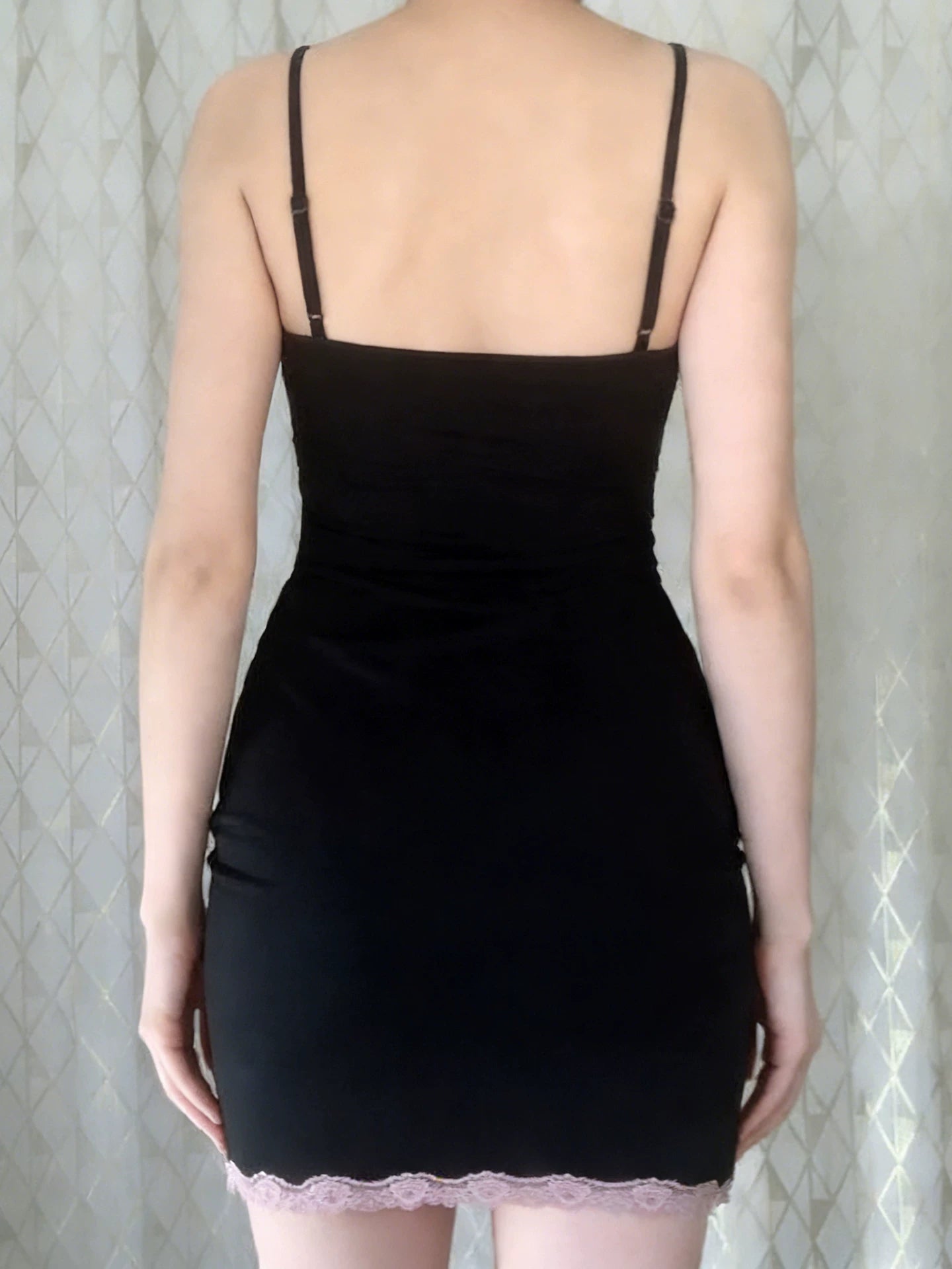 LaPose - Analeigha Lace Trim Mini Dress