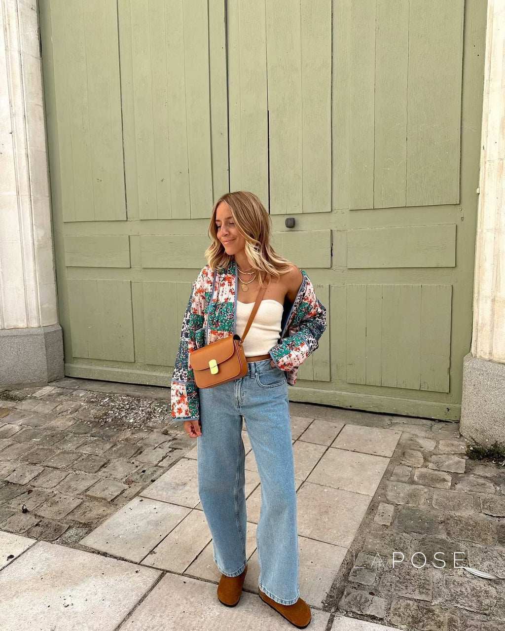 Analiese Printed V-Neck Jacket [UTHXOCBE]