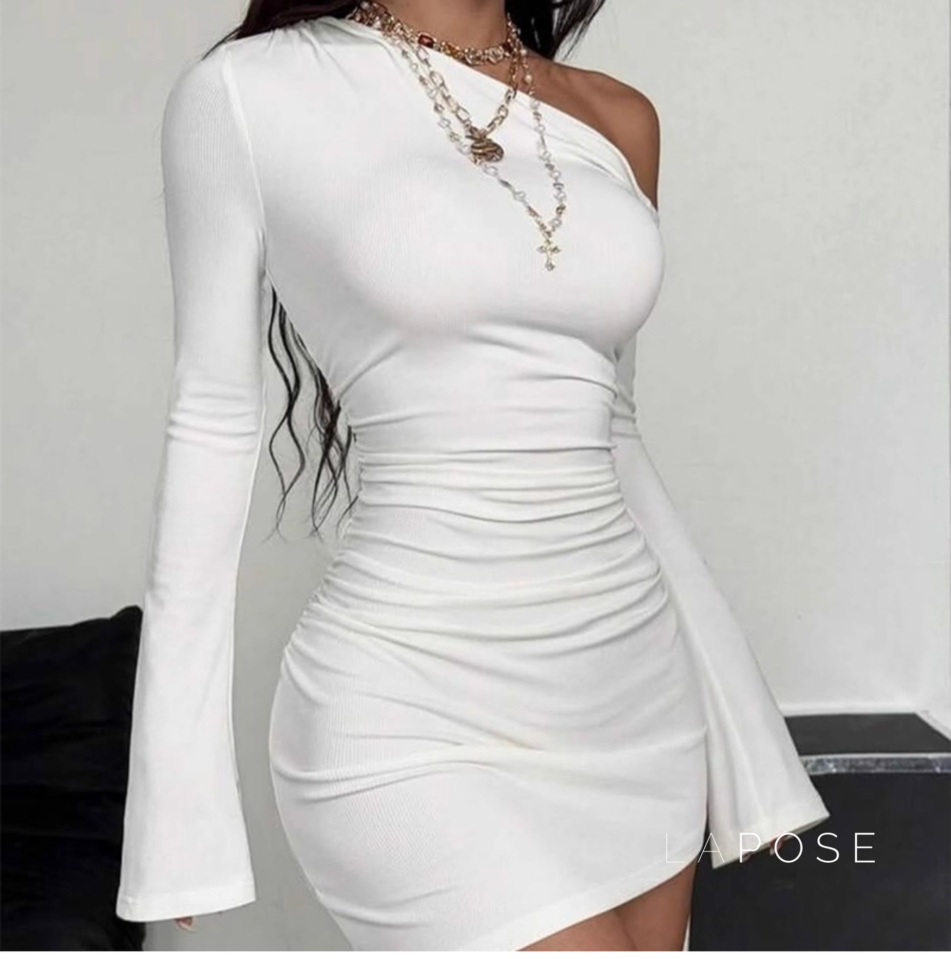 Analisa Off Shoulder Pleated Dress [ZXN5O5T2]