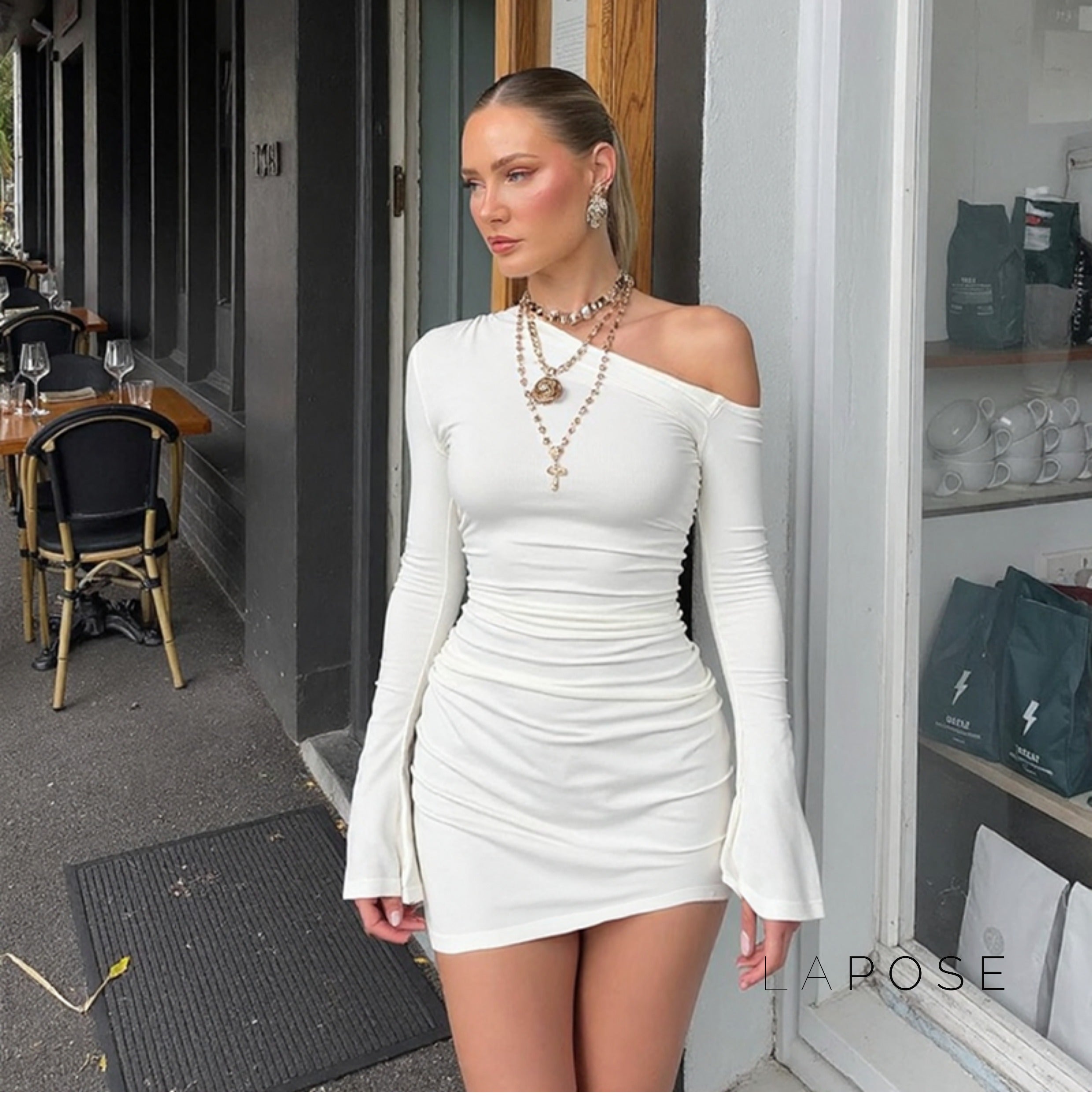Analisa Off Shoulder Pleated Dress [HAHKZQIS]