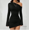 Analisa Off Shoulder Pleated Dress [PPMO15ZC]