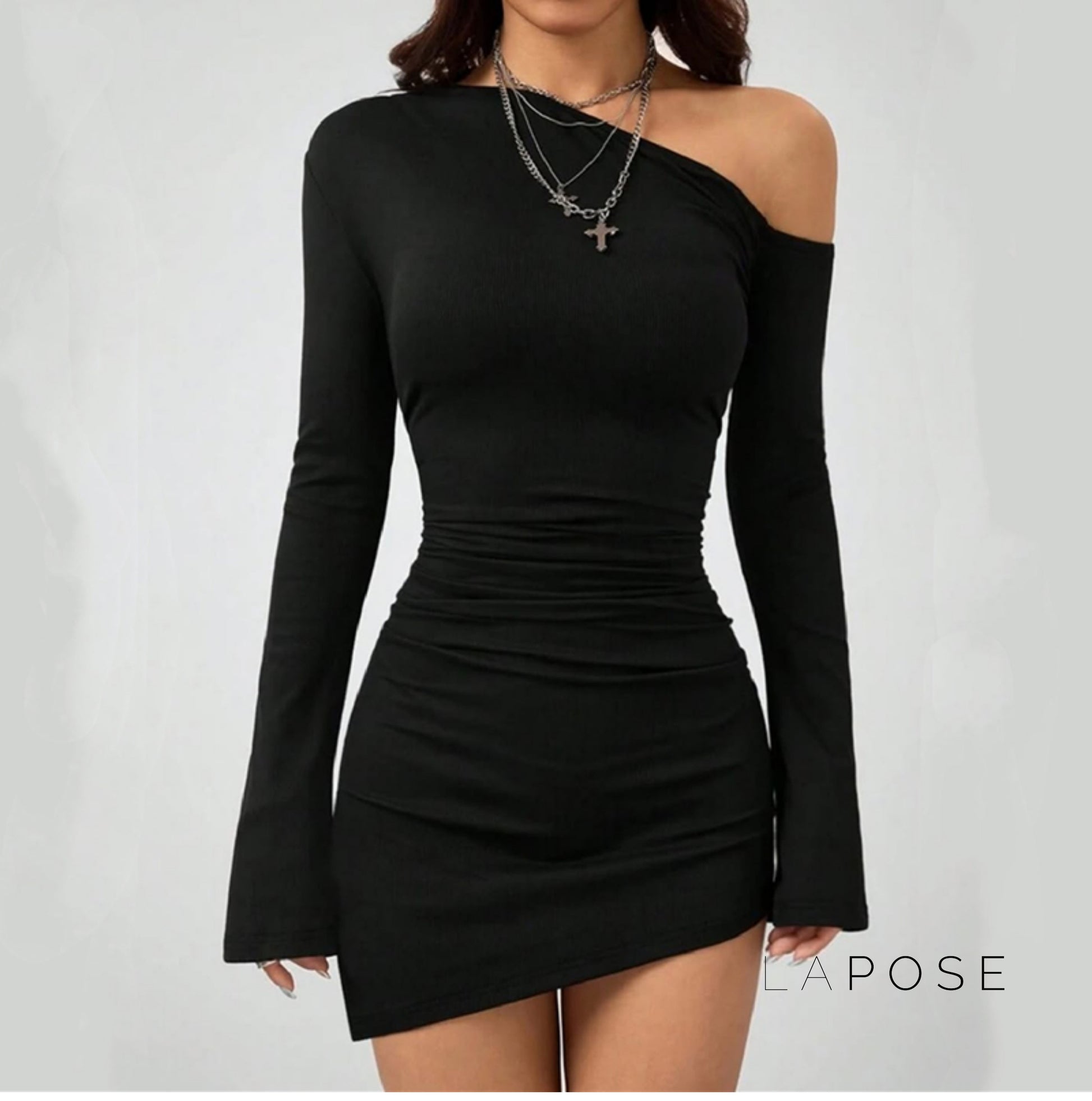 Analisa Off Shoulder Pleated Dress [PPMO15ZC]
