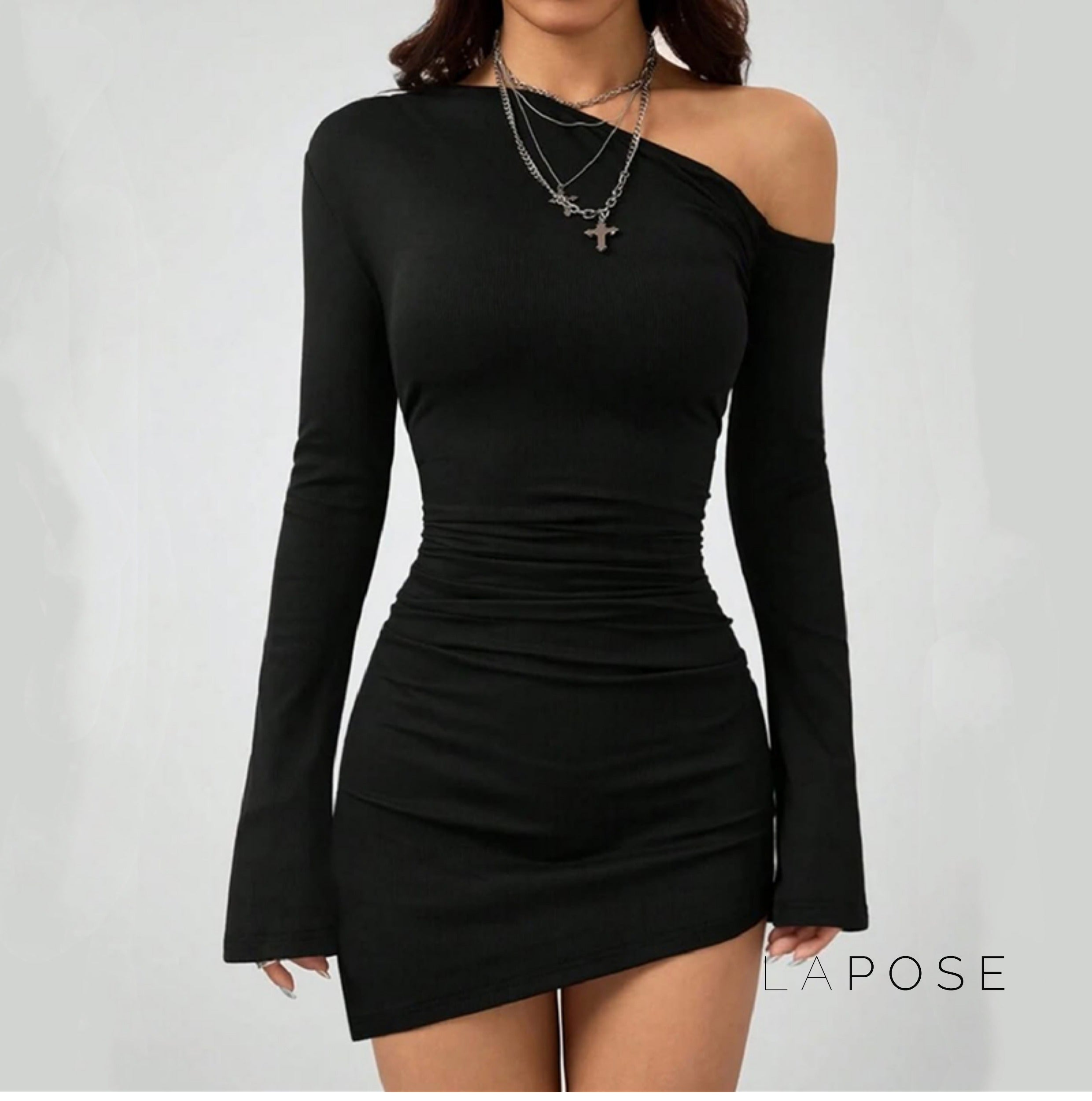Analisa Off Shoulder Pleated Dress [PPMO15ZC]