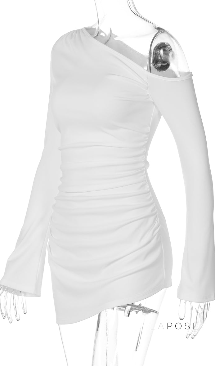 Analisa Off Shoulder Pleated Dress [J84H4B0E]