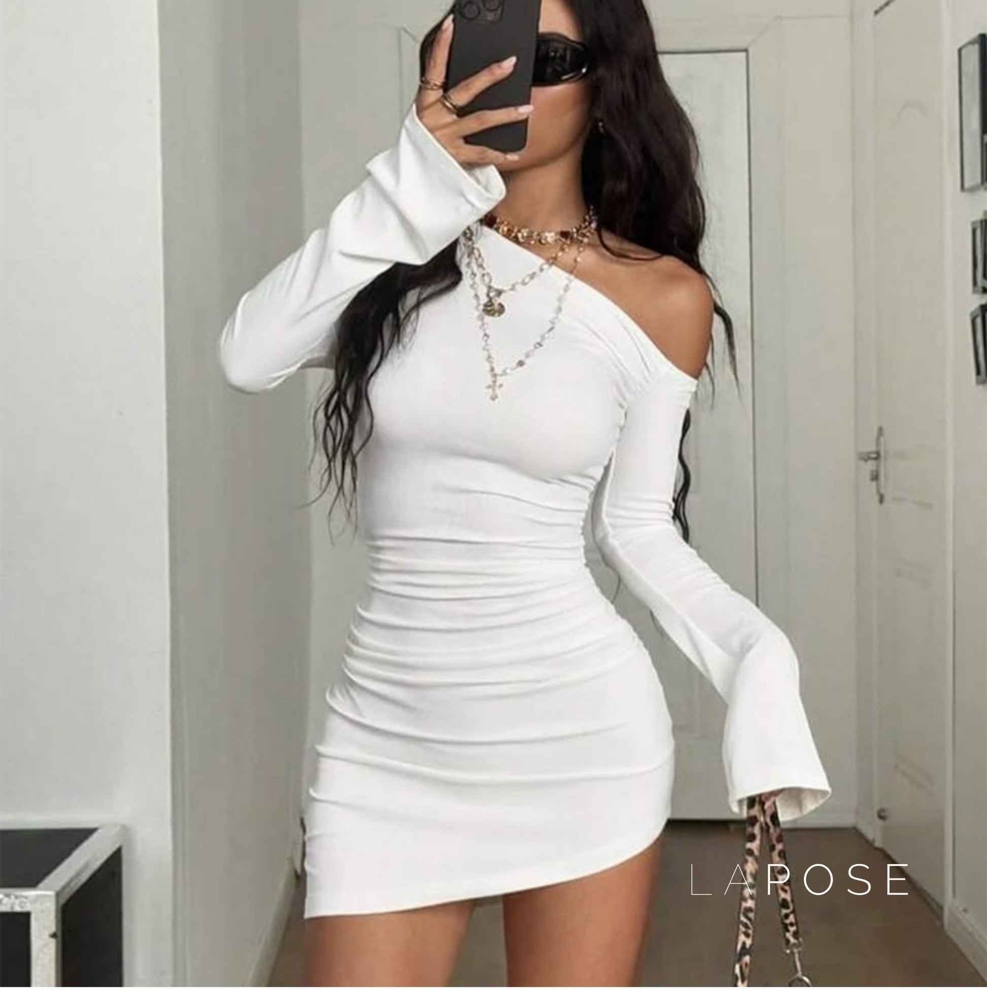Analisa Off Shoulder Pleated Dress [JXAL6LFI]