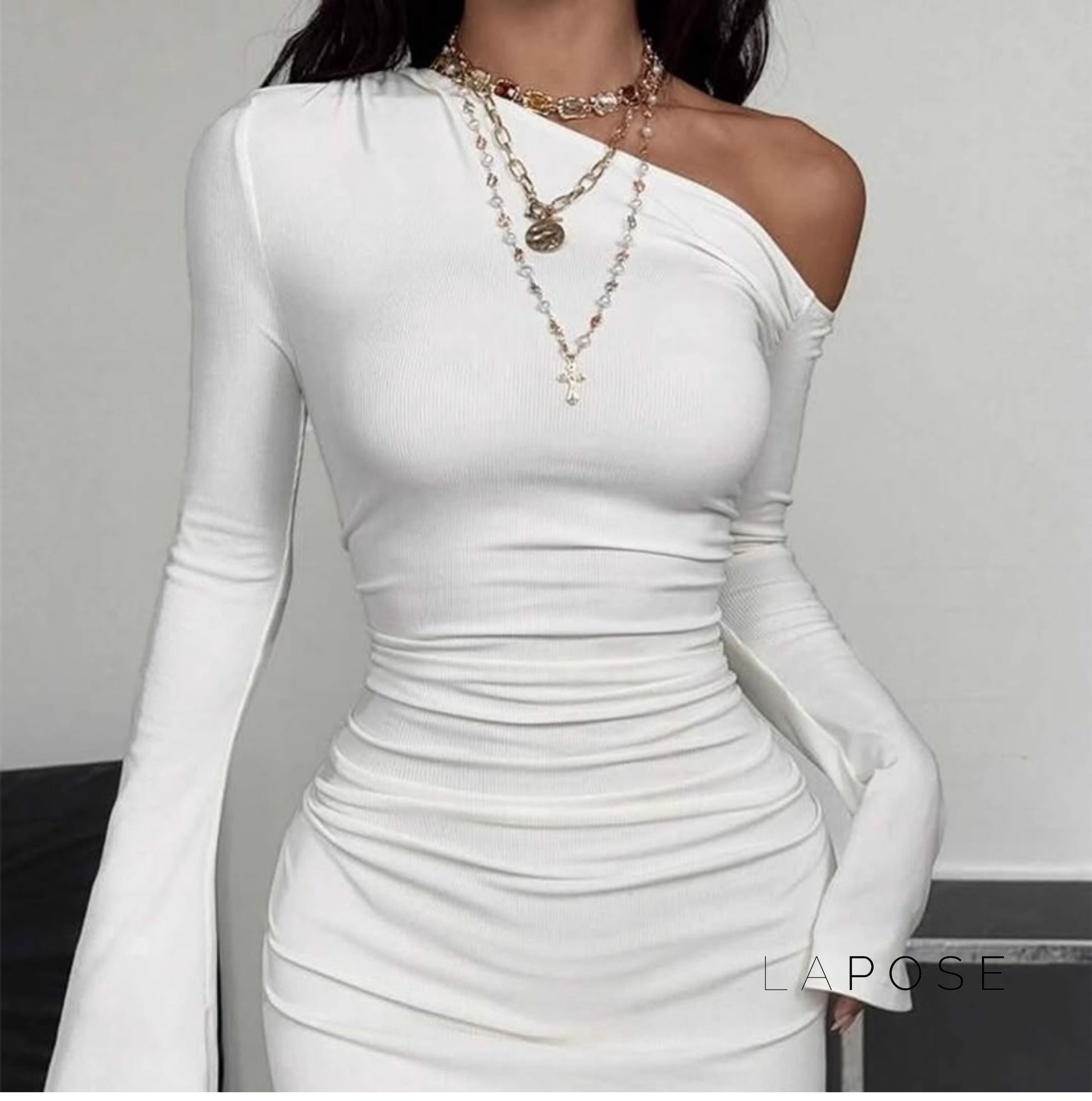 Analisa Off Shoulder Pleated Dress [RT1YOHOT]