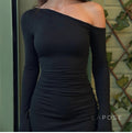 Analisa Off Shoulder Pleated Dress [128FQBQG]