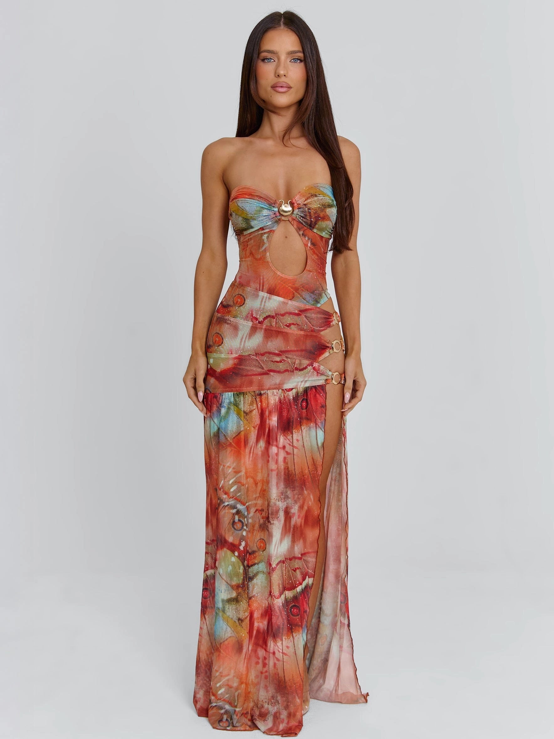 LaPose Anamarie Printed Maxi Dress