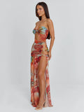 LaPose Anamarie Printed Maxi Dress