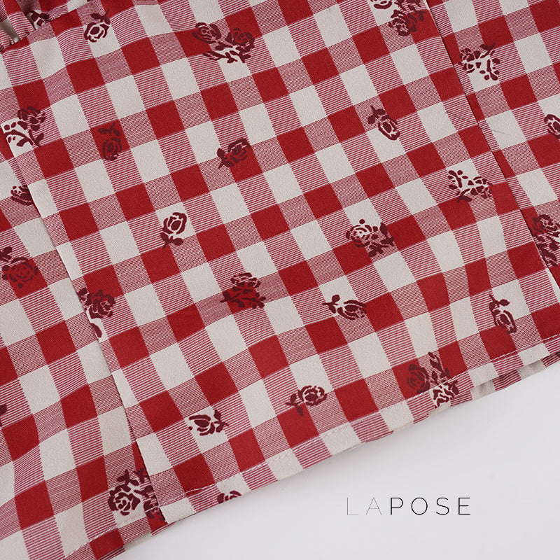Ananya Red Plaid Camisole [7TT8RSWY]