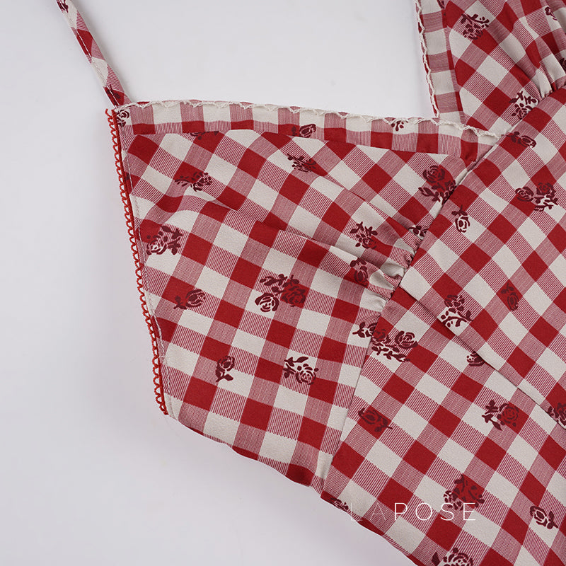 Ananya Red Plaid Camisole [PKA06CJ0]