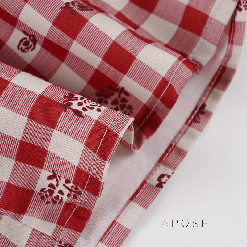 Ananya Red Plaid Camisole [W3NJOLOE]