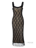 Anapaula Lace Sling Midi Dress [JS5O2MI1]