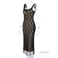 Anapaula Lace Sling Midi Dress [KJMO85FX]