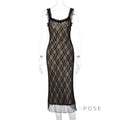 Anapaula Lace Sling Midi Dress [E8VX9ZD3]
