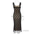 Anapaula Lace Sling Midi Dress [K65KK32R]