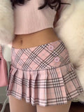 Anayeli Plaid Pleated Mini Skirt [C277WAN3]