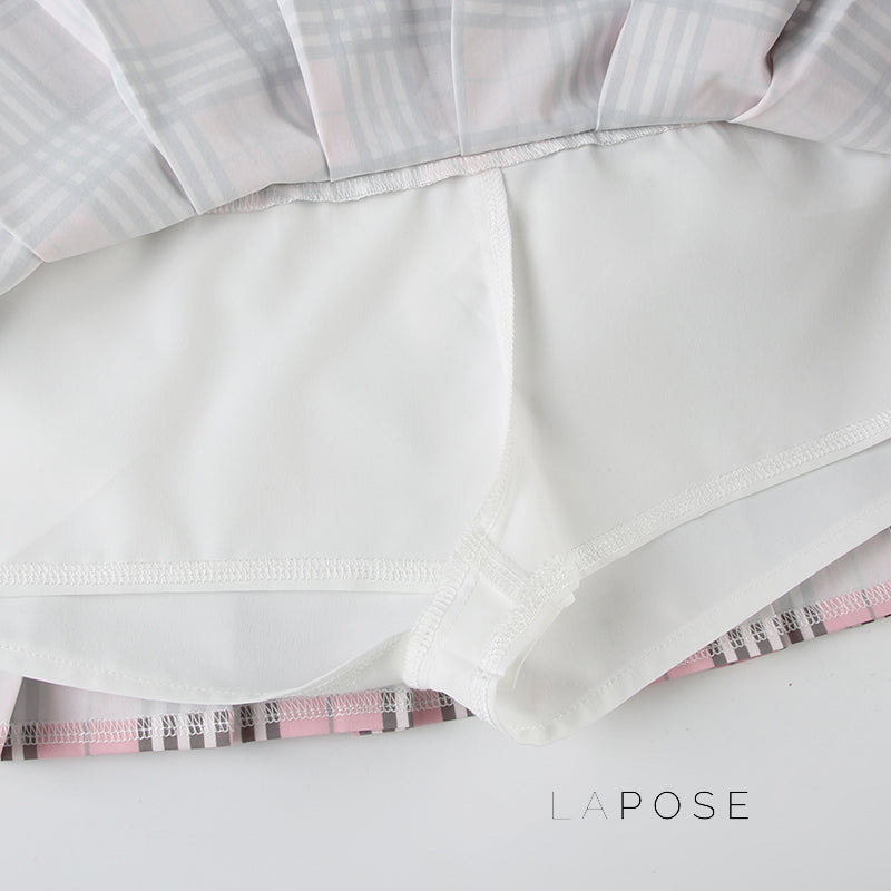 Anayeli Plaid Pleated Mini Skirt [EV25CZ89]