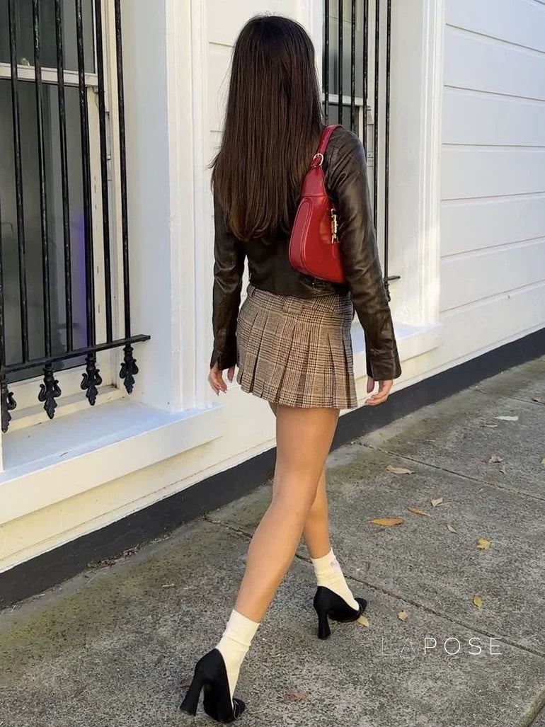 Anderson Low-Rise Plaid Mini Skirt [R801U7MN]