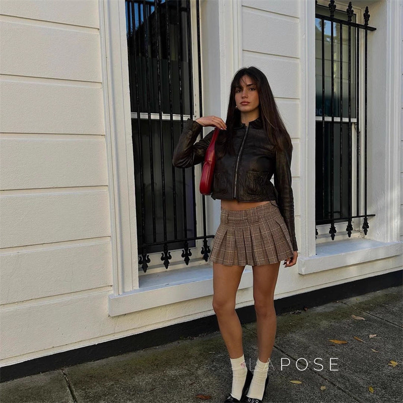 Anderson Low-Rise Plaid Mini Skirt [YL3BJHZT]