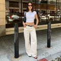 Andria White Straight-Leg Jeans
