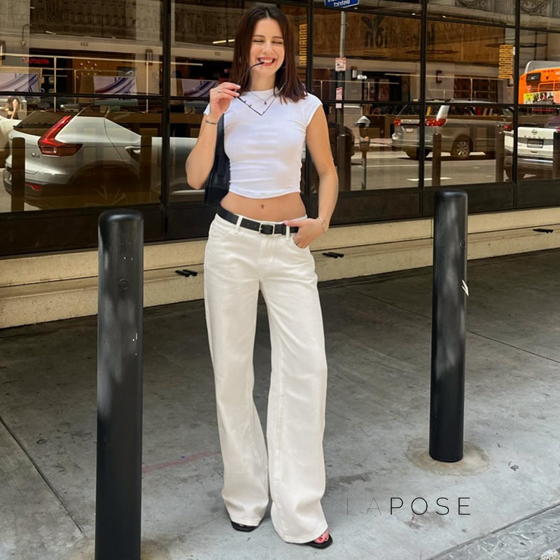 Andria White Straight-Leg Jeans