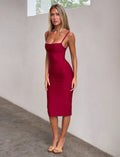 LaPose Anijah Midi Bandage Dress - Cherry