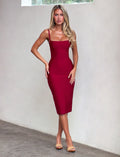 LaPose Anijah Midi Bandage Dress - Cherry