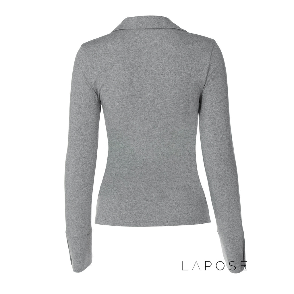 Aniylah Ribbed Collared Button Top [9SI8O3ZJ]