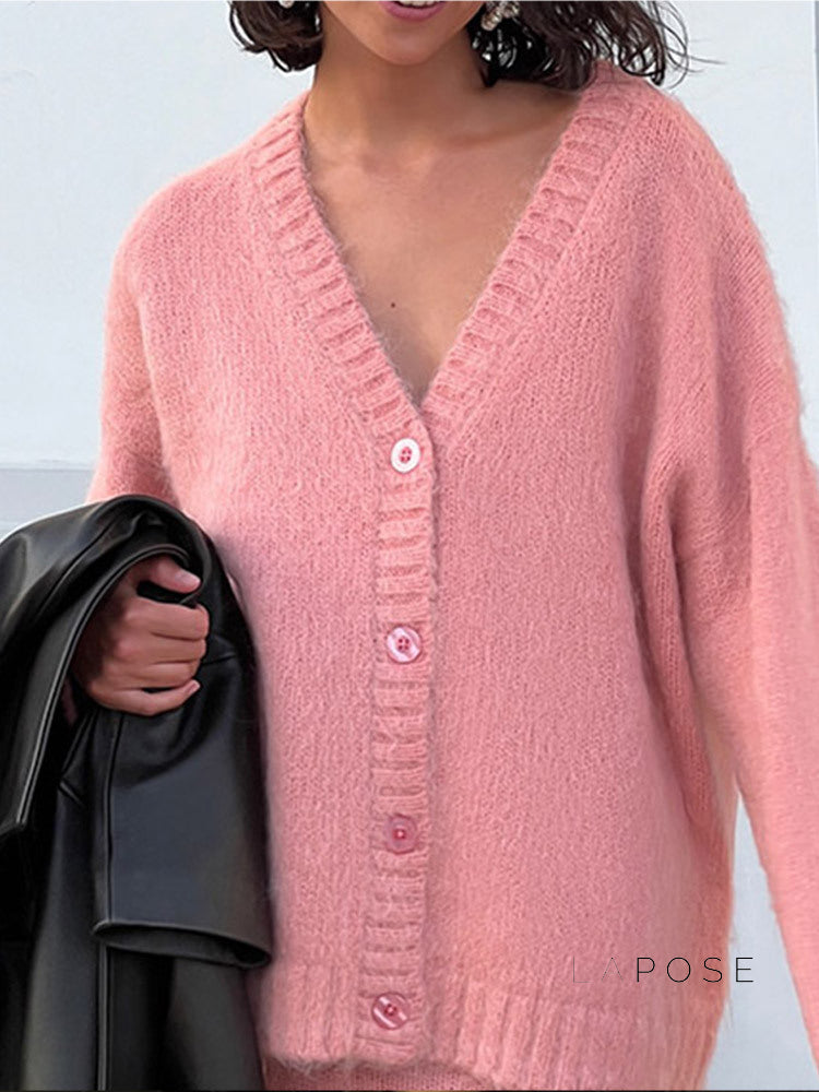 Annalyn V-neck Knit Skirt Set [UOHEXDOQ]