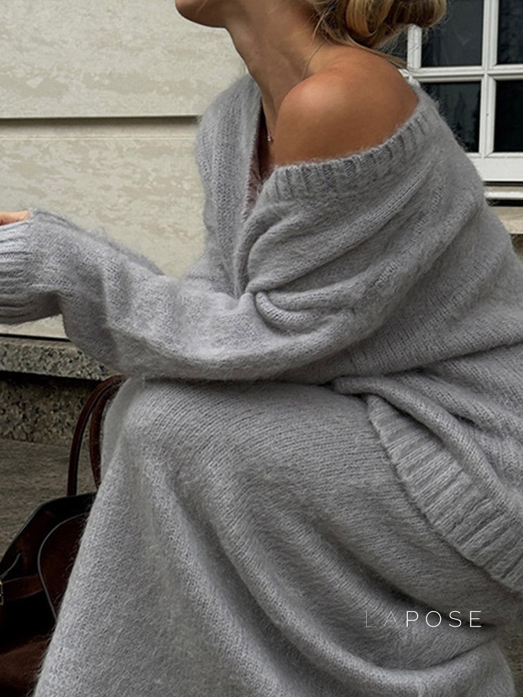 Annalyn V-neck Knit Skirt Set [0CHGTPQV]