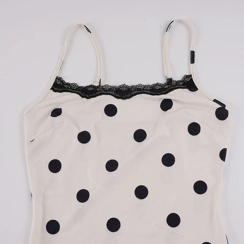 LaPose - Annemarie Polka Dot Asymmetric Mini Dress