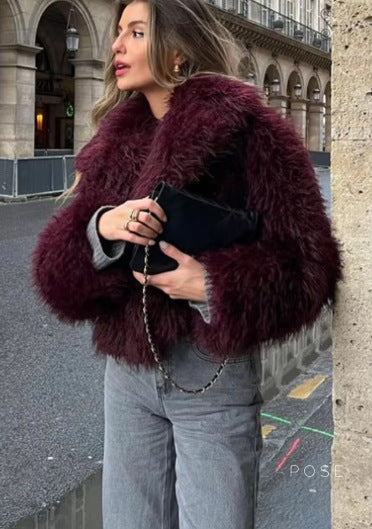 Anniyah Cropped Faux Fur Jacket [ZVB76X4R]
