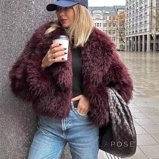 Anniyah Cropped Faux Fur Jacket [YZ307K2X]
