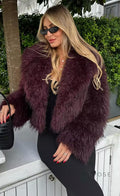 Anniyah Cropped Faux Fur Jacket [N40YCQYT]