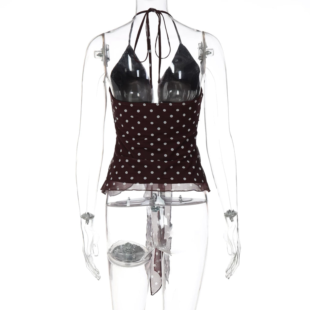 Annslee Polka Dot Halter Top
