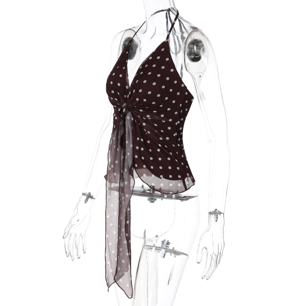 Annslee Polka Dot Halter Top