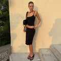 Aolani Ribbed Mini Skirt Set [6DB7HGIN]