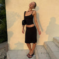 Aolani Ribbed Mini Skirt Set [IDDL3EF3]